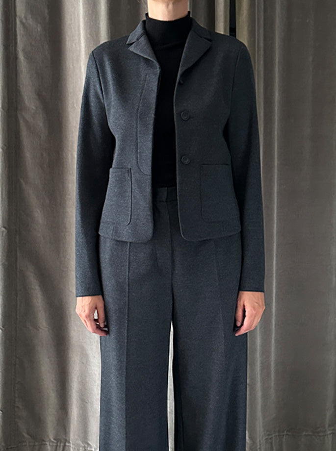 Harris Wharf - Fly Front cropped Jakke Anthracite