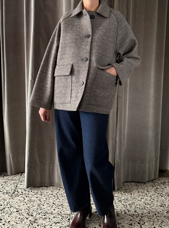 Harris Wharf - Raglan jakke i cashmere blend