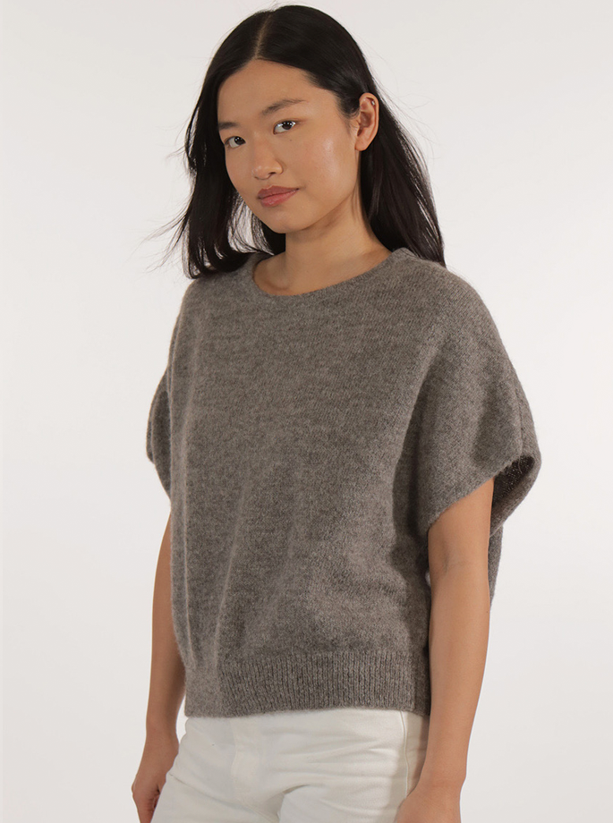 Les Racines Du Ciel - Aube Sleeveless Strik Dark Grey Natural
