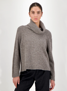 Les Racines du Ciel - Bleuenn Turtleneck Striktrøje Dark Grey - Organic Fashion - ES Webshop