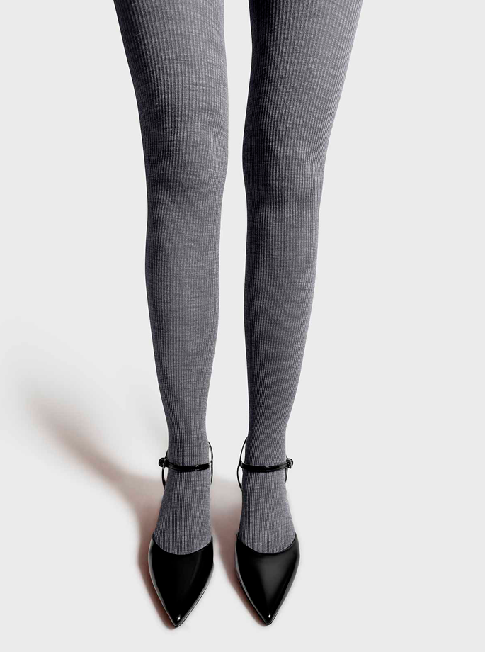 Mrs Hosiery -merino tights light grey