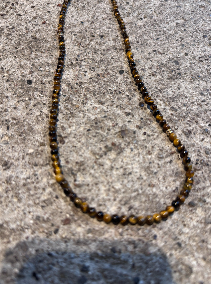 Plisse- Aza halskæde tiger eye