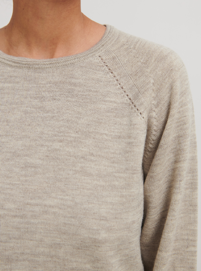 FUB - Thin Sweater - Light Beige Melange