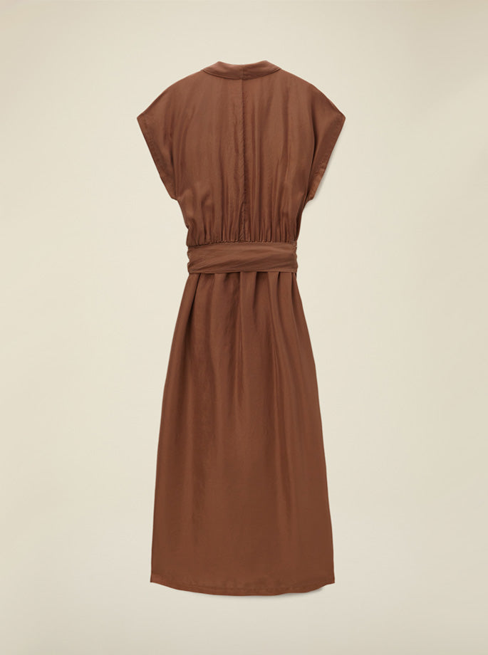 Pomandere - silke kjole i kobberfarve