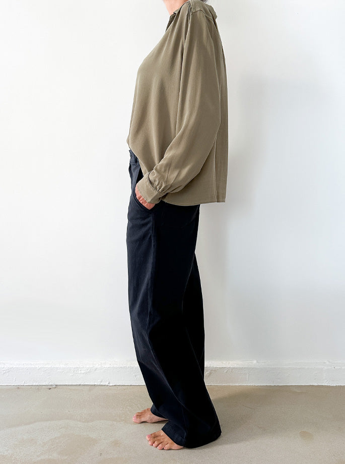 Pomandere - Camicia Skjorte Khaki - Organic Fashion - ES Webshop