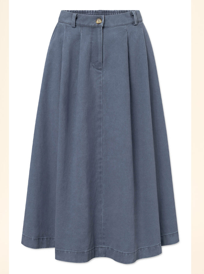 Rue de Tokyo - Pen Faded Twill Nederdel Soft blå