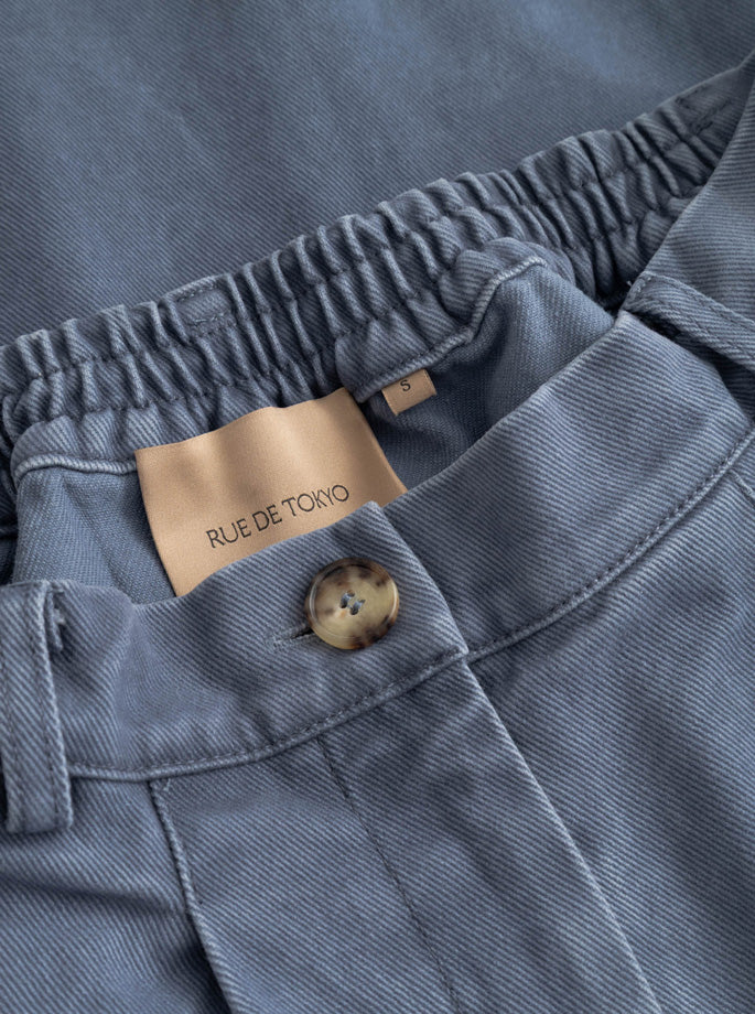 Rue de Tokyo - Pen Faded Twill Nederdel Soft blå