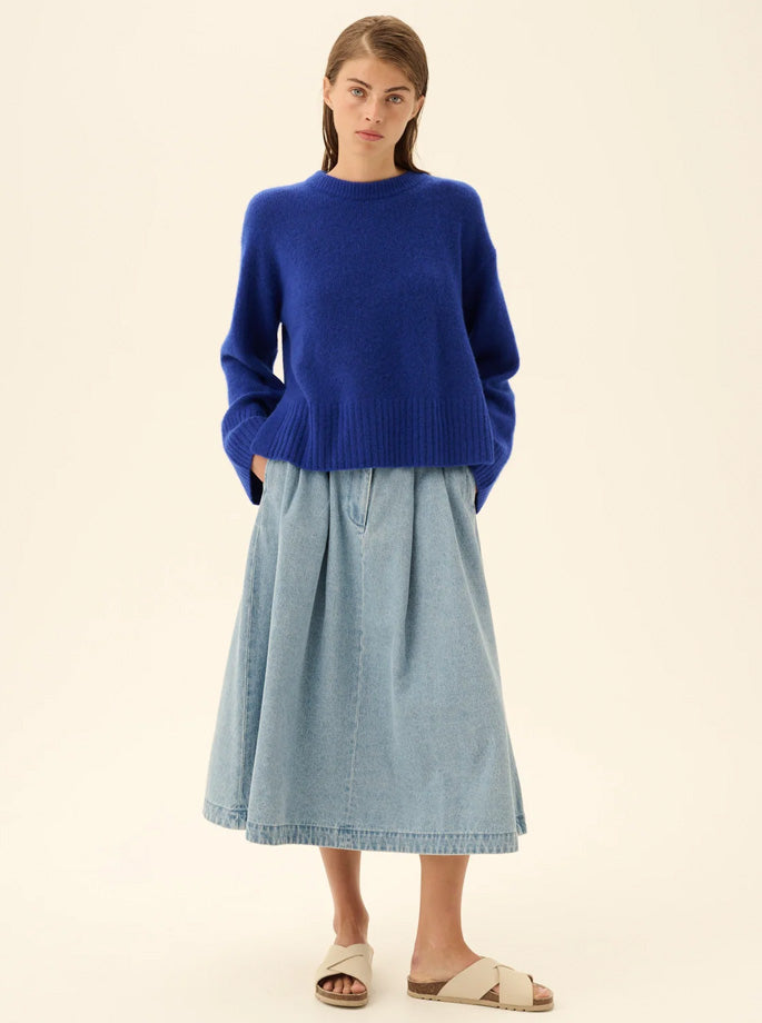 Rue De Tokyo - Pen Denim Nederdel Light Denim