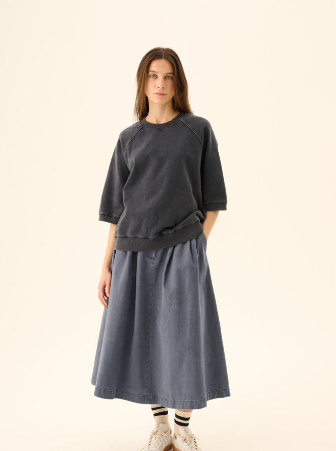 Rue de Tokyo - Pen Faded Twill Nederdel Soft blå