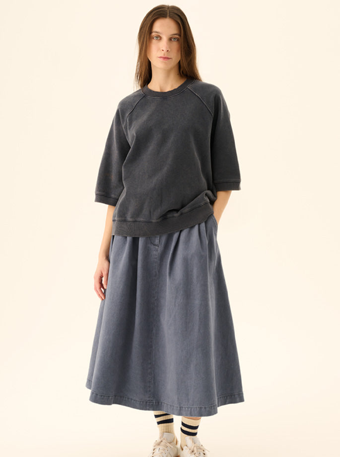 Rue de Tokyo - Pen Faded Twill Nederdel Soft blå