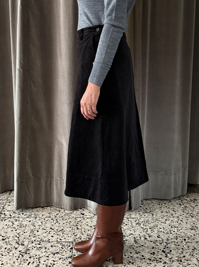 Rue de Tokyo - Prym Structured Corduroy Nederdel sort