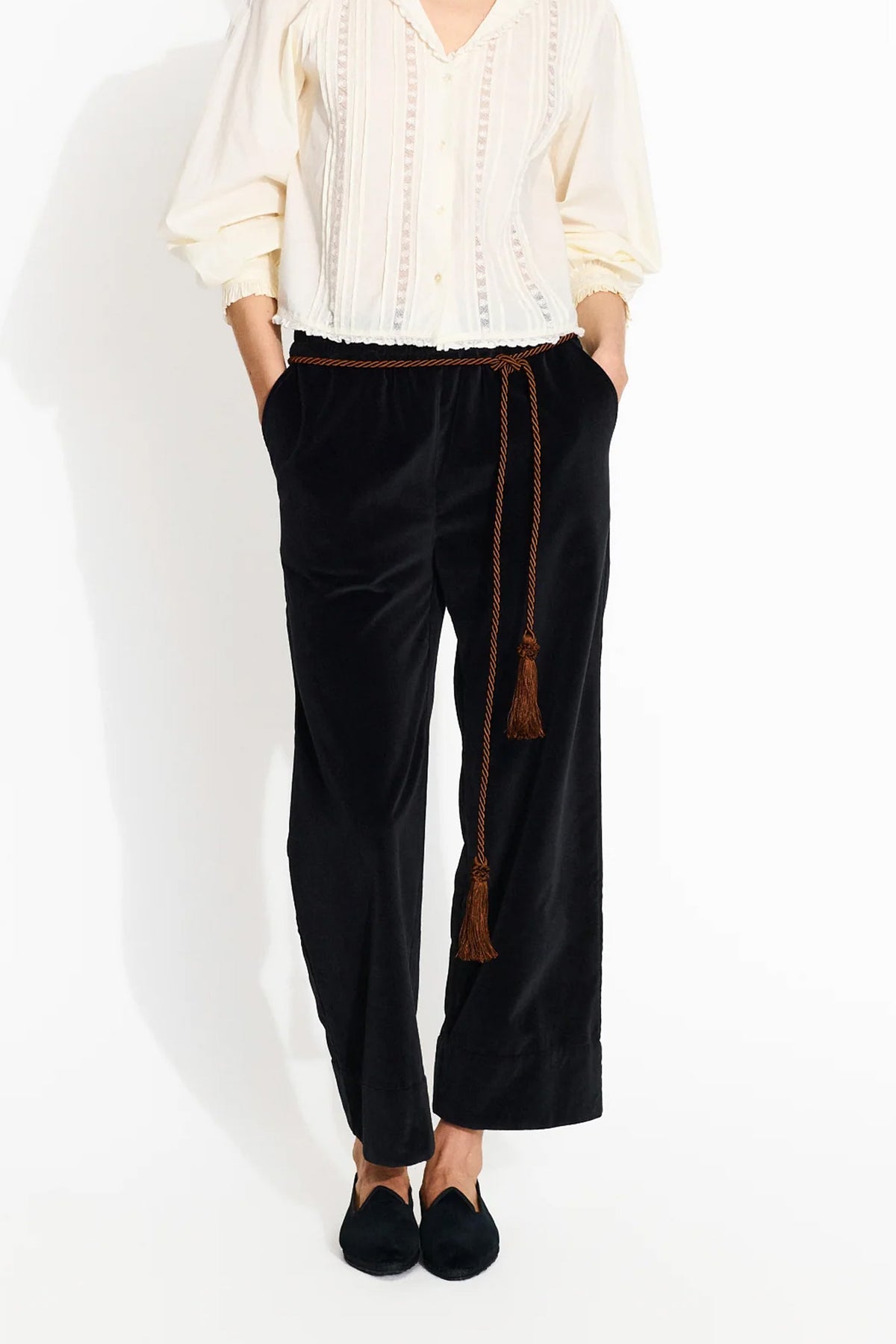 Skall Studio - Jasmine Pants sort velour