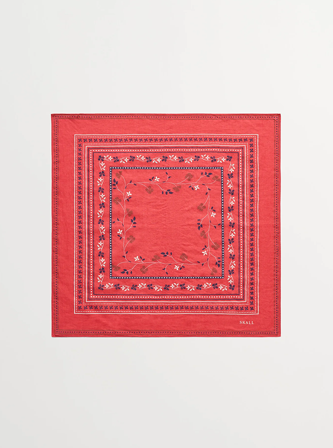 Skall Studio - floral scarf faded red