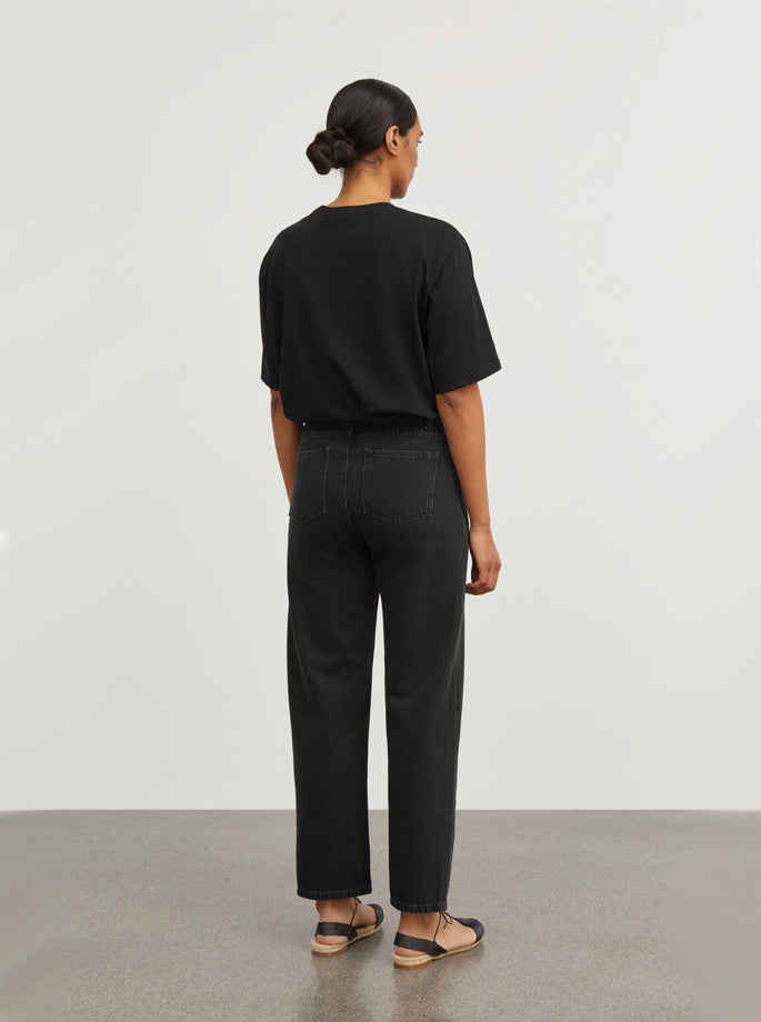 Skall Studio - Allison Cropped Jeans Washed Black - Organic Fashion - ES Webshop