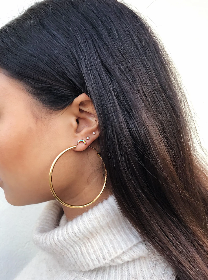 Pico - Rainbow Studs Petit - 24-karat forgyldt sterling sølv og krystaller - ES Webshop