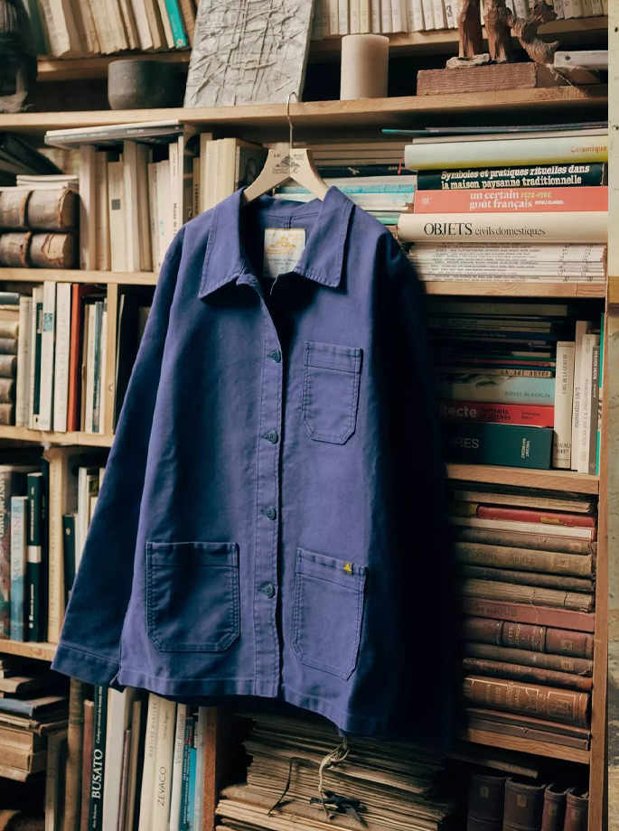 Le Mont Saint Michel - Genuine Work Jacket Blå - 100% bomuld - Organic Fashion - ES Webshop