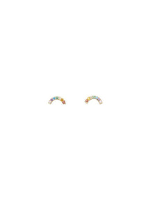 Pico - Rainbow Stud Petit Ørestikker - 24k forgyldt messing med små farvede glasperler - ES Webshop